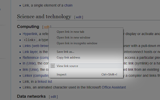 View link source screenshot