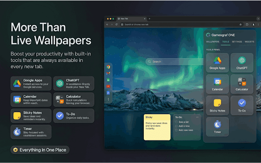 Gameograf ONE New Tab: Live Wallpapers screenshot