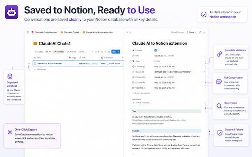 Save Claude AI to Notion screenshot