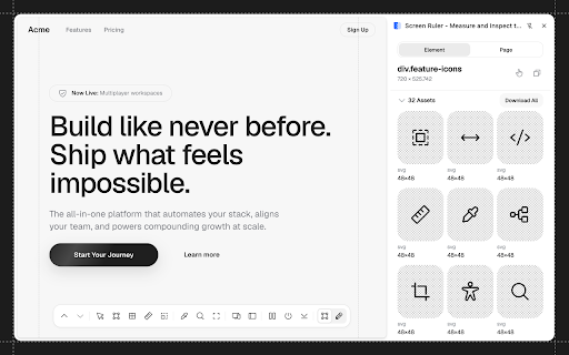 Screen Ruler - Measure and Inspect the Web screenshot