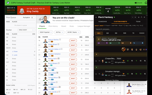 Flock Fantasy Draft Assistant screenshot