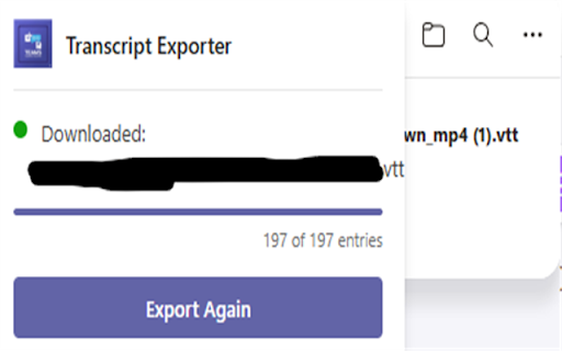 Teams Transcript Exporter screenshot
