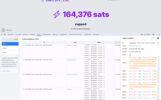 Nostr Devtools screenshot