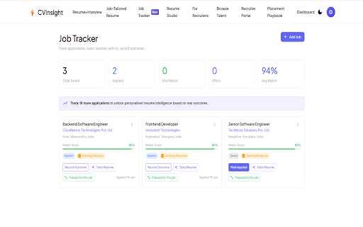 CVInsight - Job Match Score screenshot