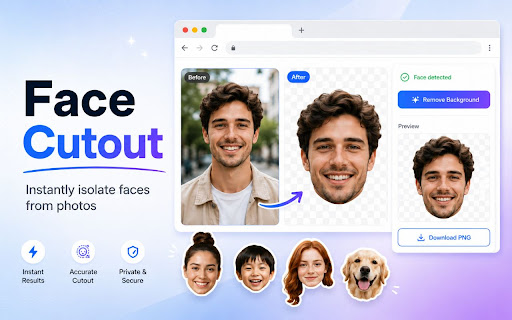 AI Face Cutout - Free Online Tool screenshot