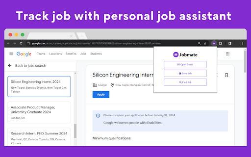 JobMate - Job Application Tracker & Internship Search screenshot