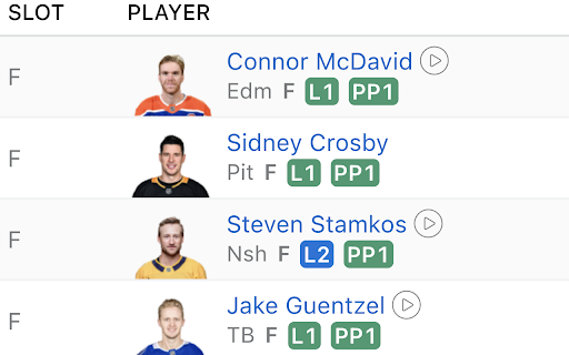 Fantasy Hockey Lines screenshot