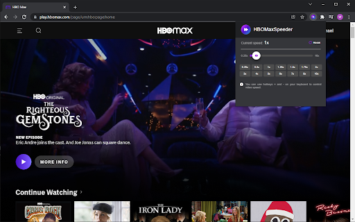 HBO Max Speeder: adjust playback speed [QVI] screenshot