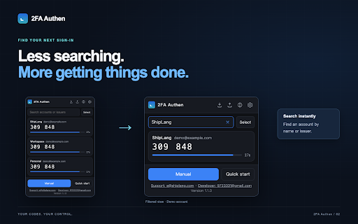 2FA Code Generator & QR Scanner screenshot
