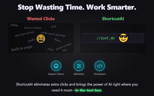 ShortcutAI: AI Transformer & Expander via Keyboard Shortcut or Text Command screenshot