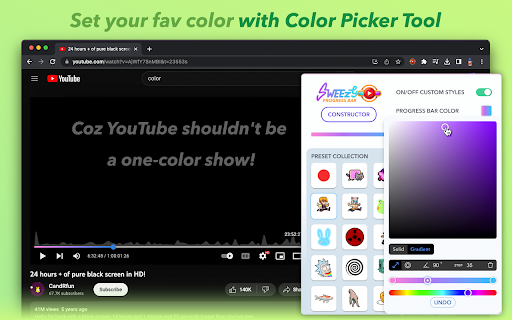 Sweezy Custom Progress Bar for Youtube™ screenshot