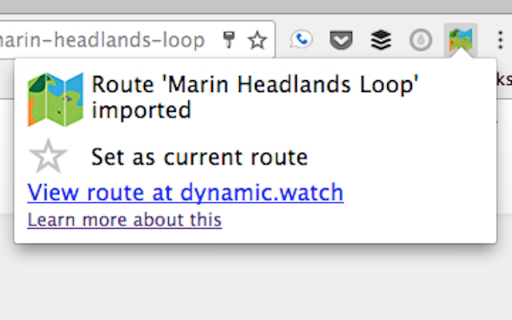 dynamicWatch Route Save to Garmin screenshot