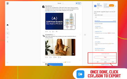 Posts Scraper: Export posts from X, FB, Threads, Bluesky screenshot