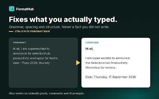 FormatHub - Email, Post, Comment screenshot