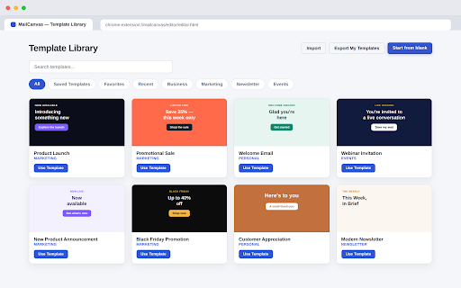 MailCanvas — Drag & Drop HTML Email Template Builder screenshot