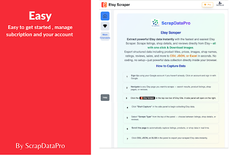 Etsy Scraper : Export listings , reviews , sellers and download images screenshot