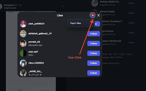 Instagram email & phone scraper screenshot