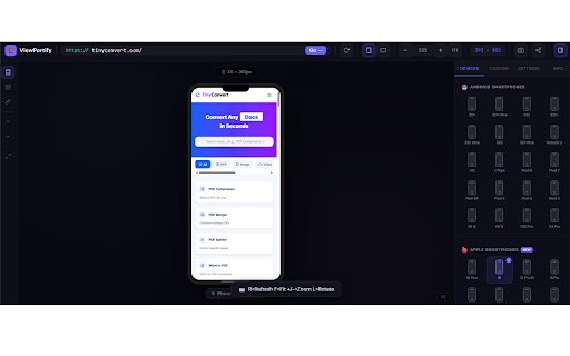 ViewPortify – Mobile Simulator & Responsive Design Testing Tool for Chrome screenshot
