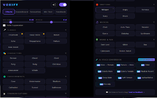 Voxify - Voice Changer for Chrome screenshot