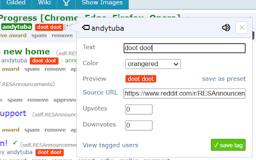 Reddit Enhancement Suite screenshot