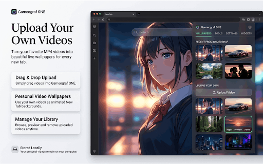 Gameograf ONE New Tab: Live Wallpapers screenshot
