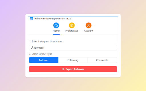 Turbo Follower Exporter Tool screenshot
