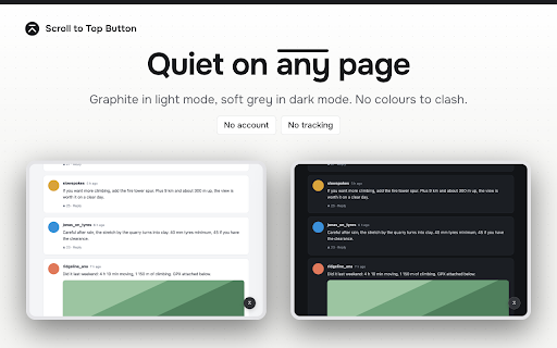 Scroll to Top Button — Floating Control for Each Website screenshot