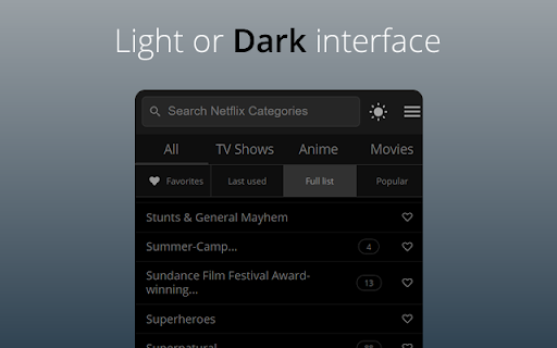 All Netflix Categories screenshot