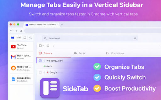 SideTab – Vertical Tabs in Side Panel screenshot