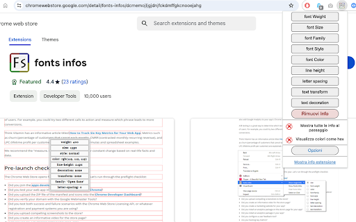 fonts infos screenshot