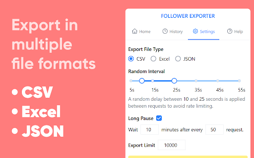 Follower Exporter screenshot