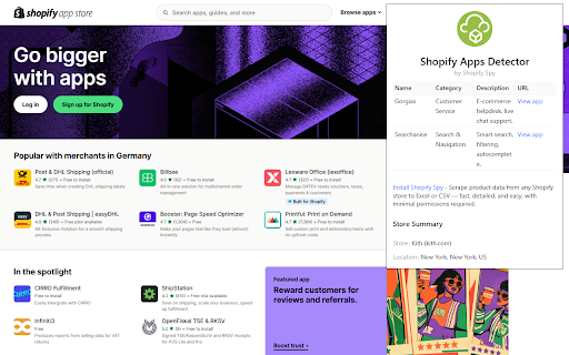 Shopify App Detector by Shopify Spy screenshot