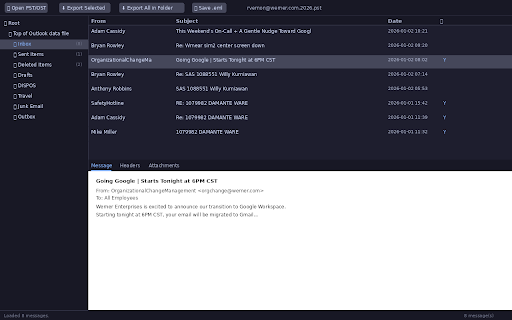PST Viewer screenshot