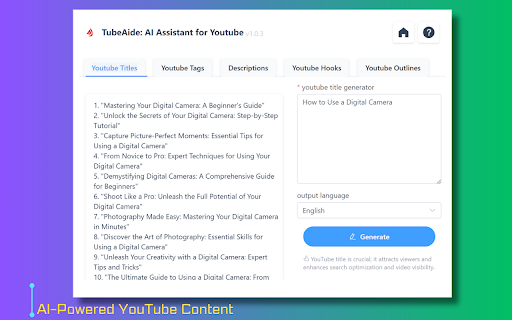 Free Ai Youtube Video Title Generator screenshot