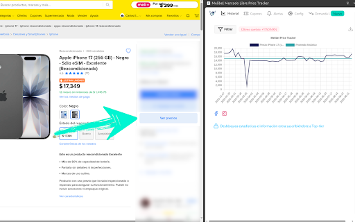 Melibel Mercado Libre Price Tracker screenshot