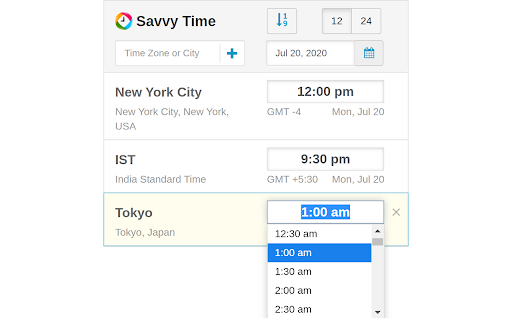 Time Zone Converter - Savvy Time screenshot