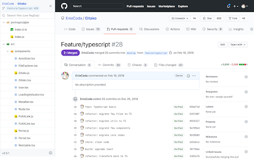 Gitako - GitHub file tree screenshot