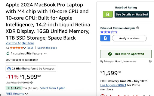 RateBud - Amazon Review Analysis screenshot