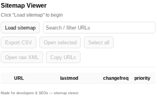 Sitemap Viewer screenshot