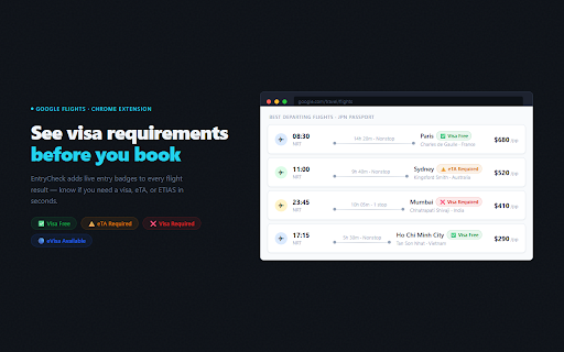 EntryCheck — Visa Requirements Checker screenshot