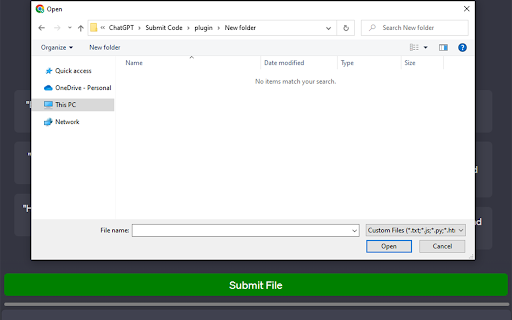 ChatGPT File Uploader screenshot