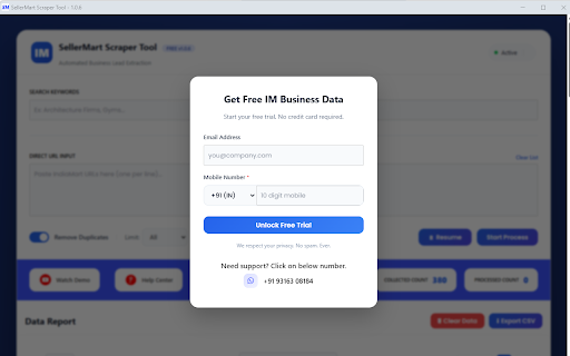 SellerMart Scraper Tool – Scrape Seller Leads screenshot