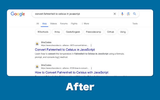 No AI Google Search screenshot