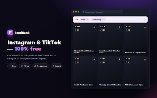 FeedRank – Instagram & TikTok Feed Sorter screenshot