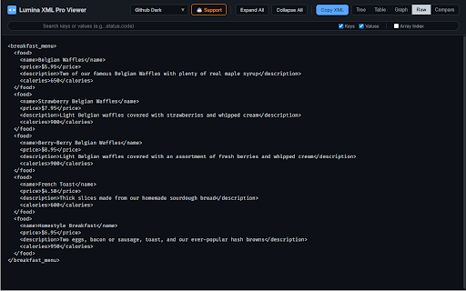 Lumina XML Pro Viewer screenshot
