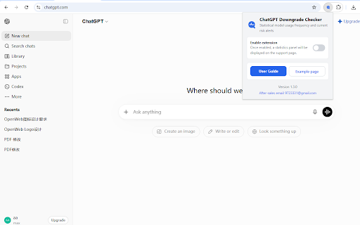 ChatGPT Downgrade Checker - Usage Limit Tracker screenshot