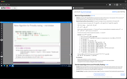Lecture Summariser screenshot
