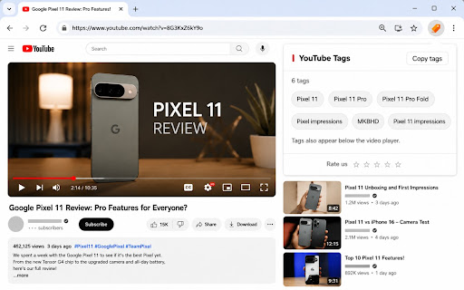 Youtube Tags screenshot