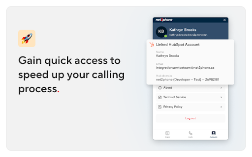 net2phone for HubSpot screenshot