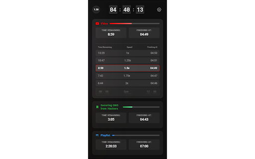 Chrono: YouTube Speed Control & Time Tracker screenshot